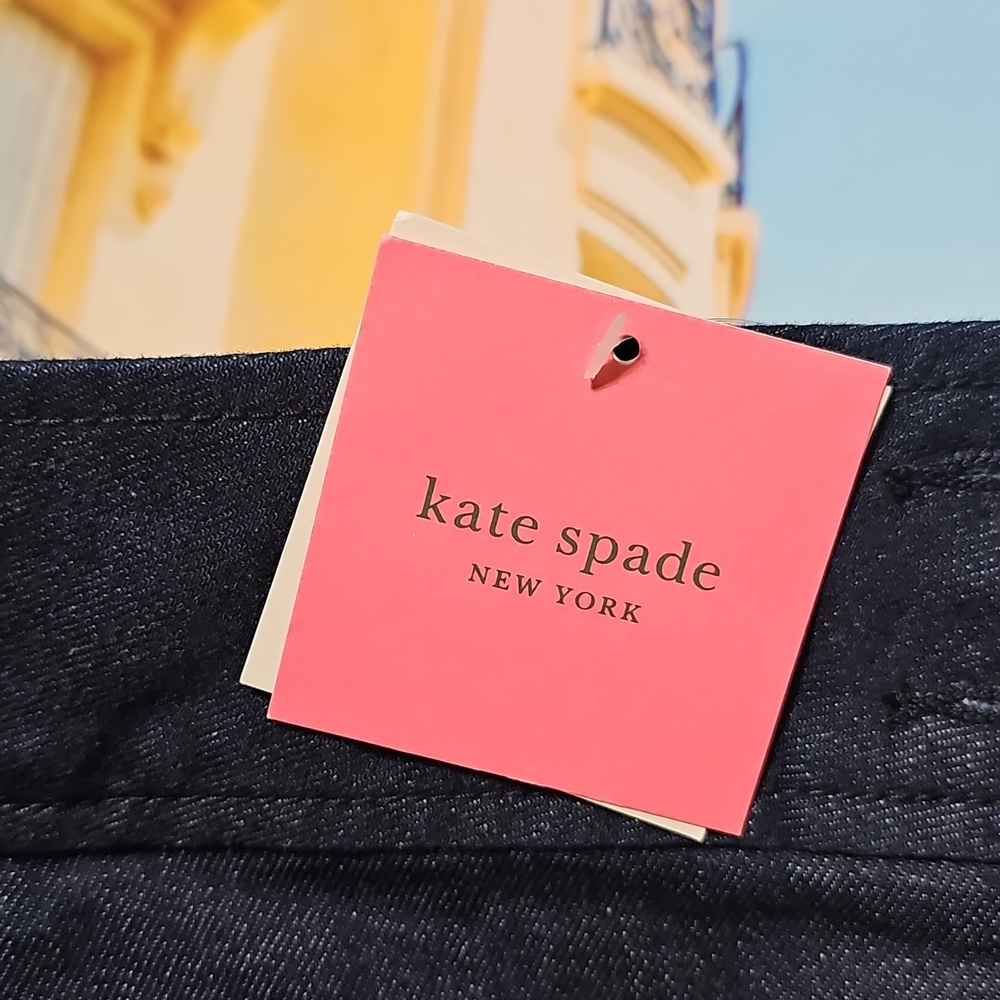 Kate Spade New York Denim Button-Front Mini Skirt New Size 14 - Picture 6 of 9